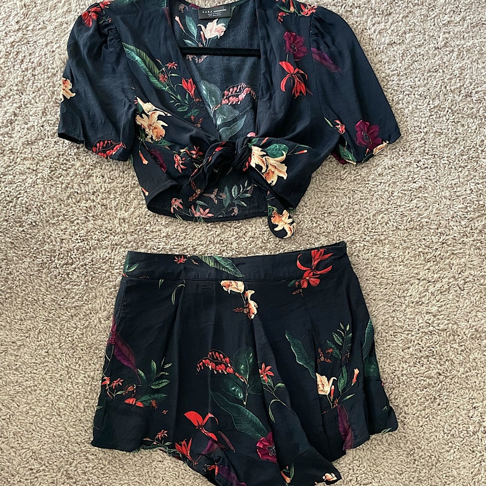 Zara Navy Blue floral set